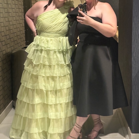 MacDuggal chartreuse ruffle ball gown - Picture 1 of 4